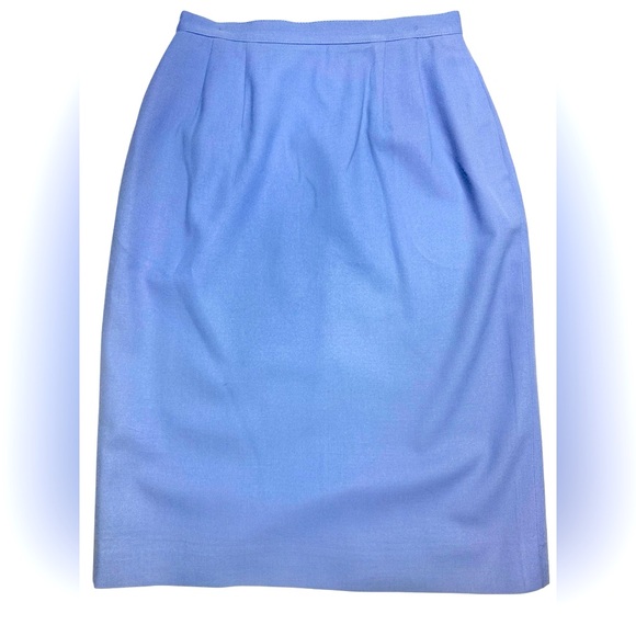 Vintage Talbots Wool Pencil Skirt in Periwinkle Blue – Size 4, Made in USA - Picture 1 of 6